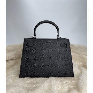 Жіноча шкіряна сумка Kelly 25 чорна фото