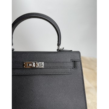Жіноча шкіряна сумка Kelly 25 чорна фото