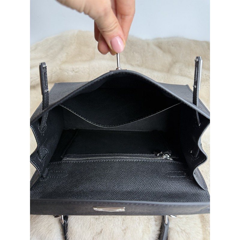 Жіноча шкіряна сумка Kelly 25 чорна - 2 фото