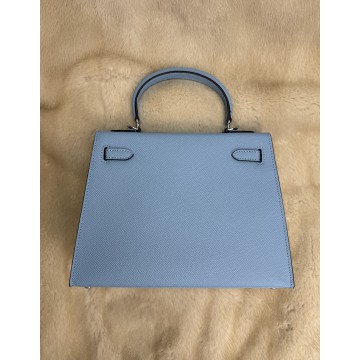 Жіноча шкіряна сумка Kelly 25 блакитна фото