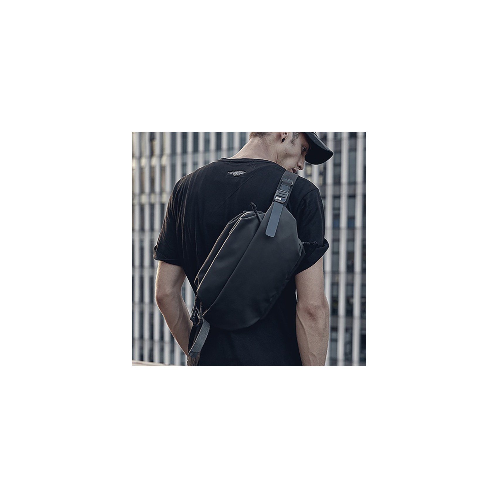 Мужская сумка слинг Mackar Urban через плечо черная