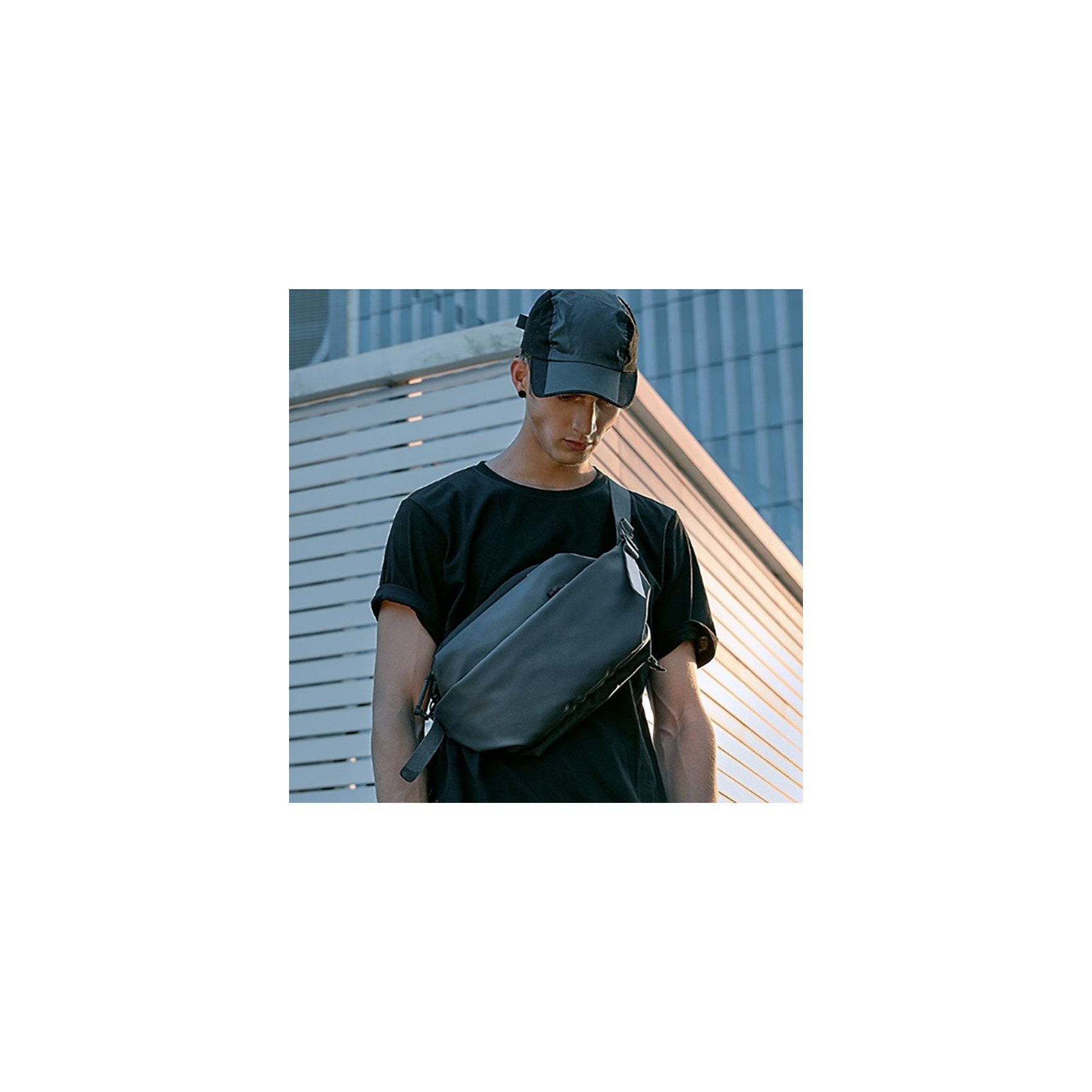 Мужская сумка слинг Mackar Urban через плечо черная