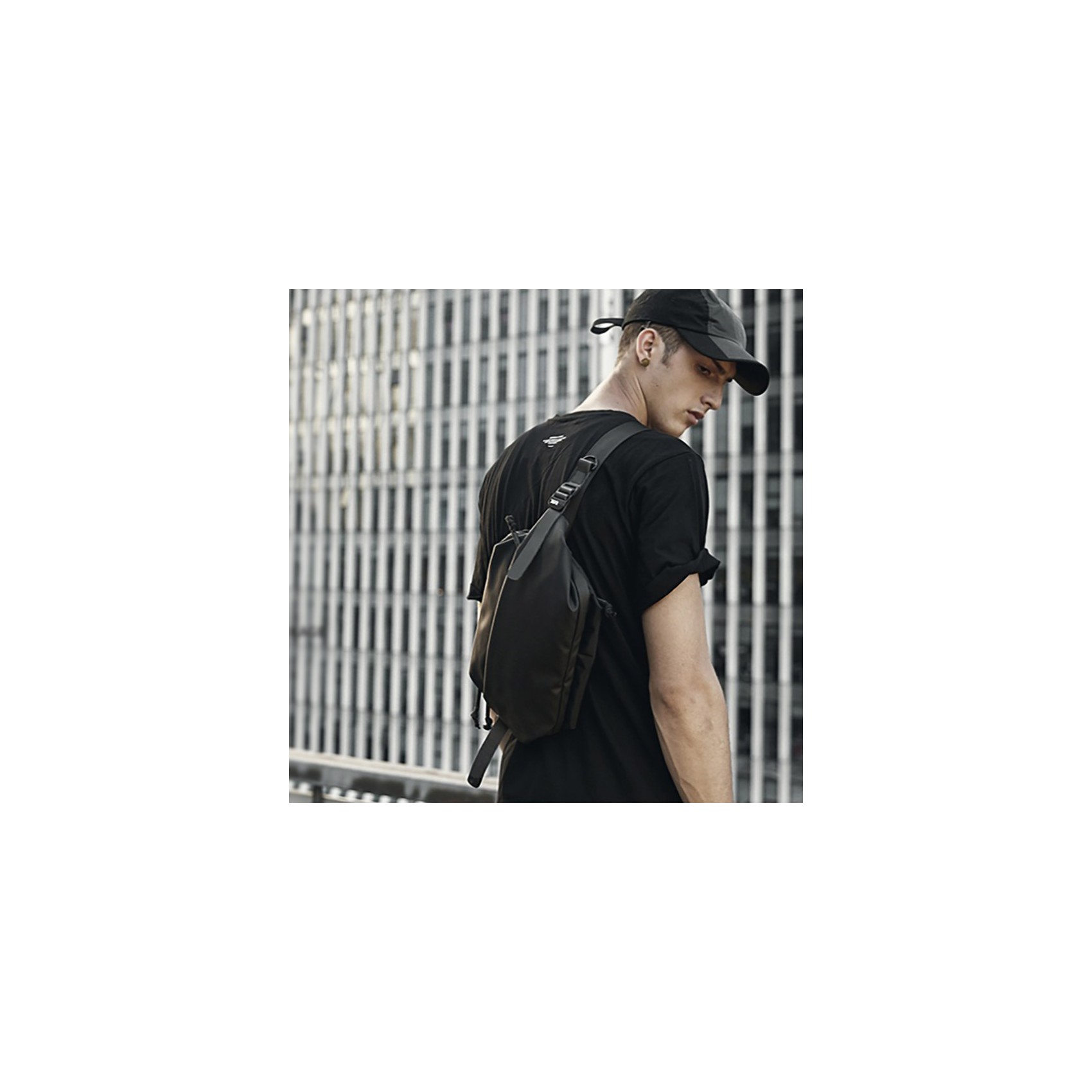 Мужская сумка слинг Mackar Urban через плечо черная