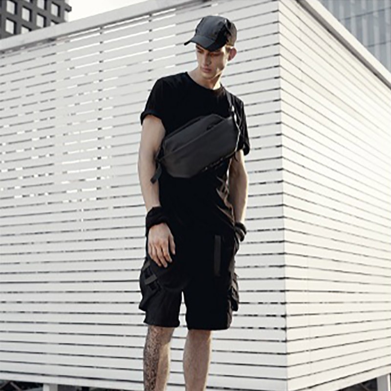 Мужская сумка слинг Mackar Urban через плечо черная - 6 фото