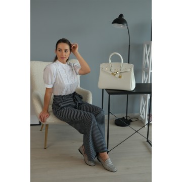 Жіноча шкіряна сумка Brigitte 35 біла фото