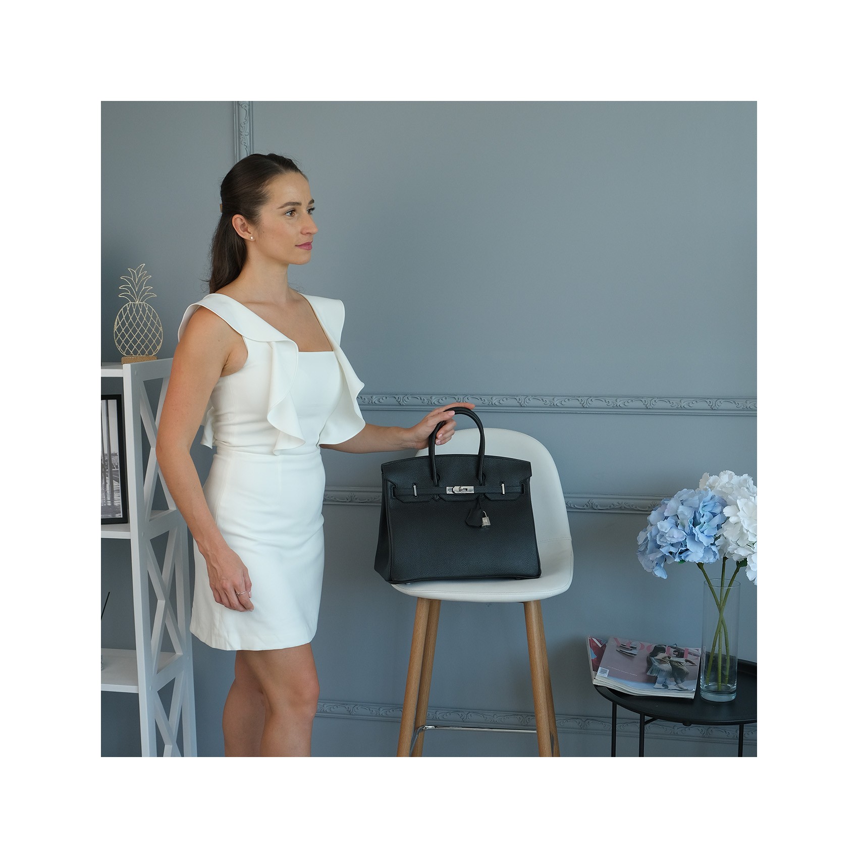Жіноча шкіряна сумка Eloise 35 чорна