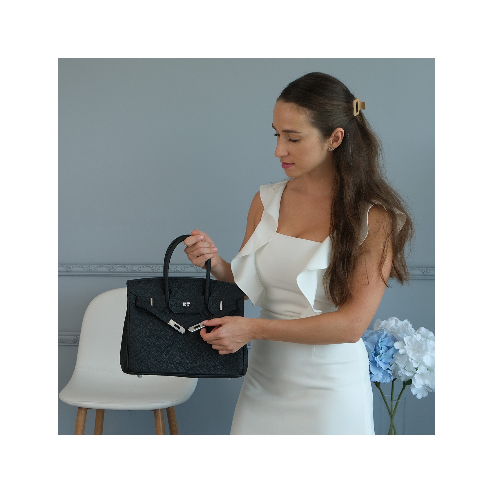 Женская кожаная сумка Eloise 30 черная
