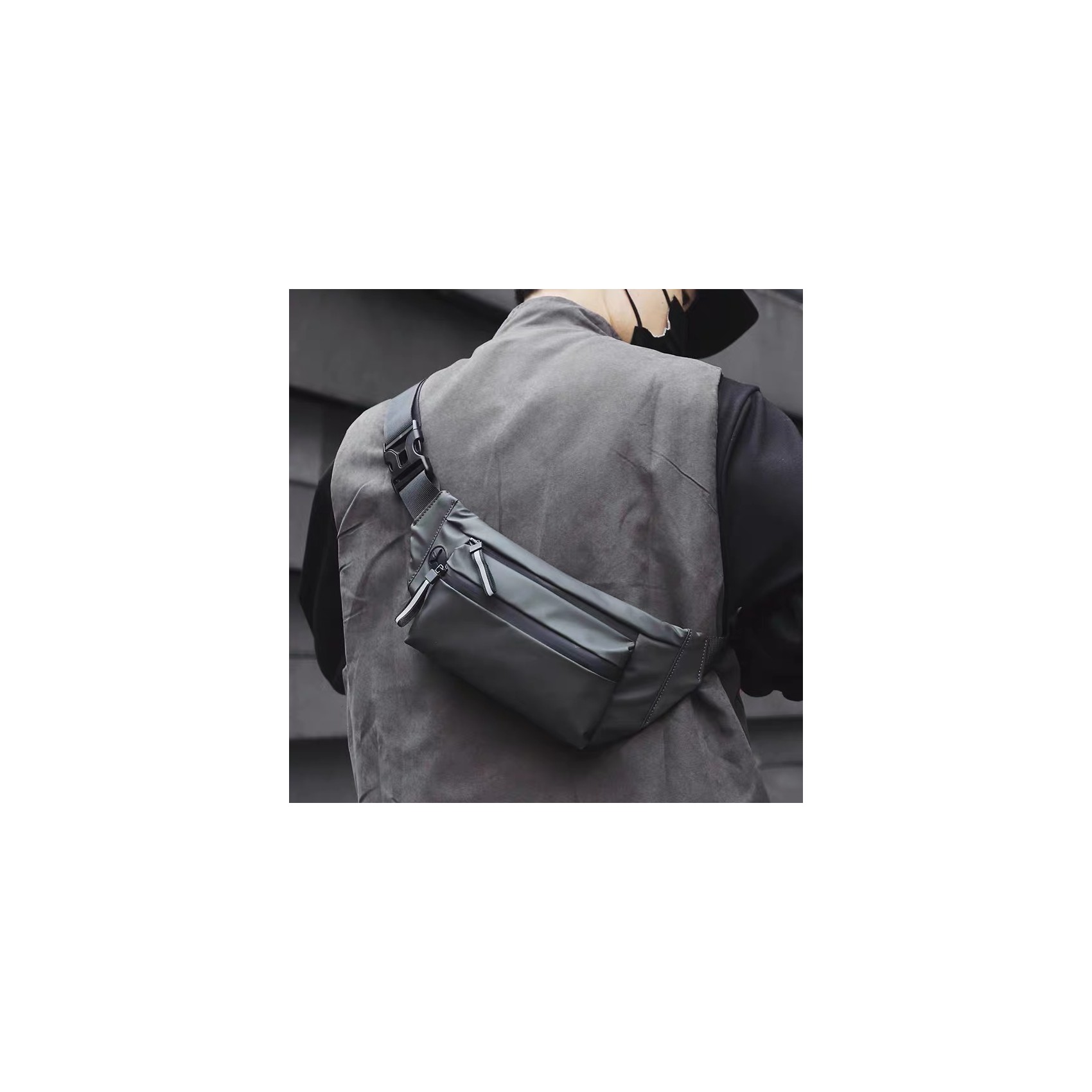 Сумка бананка на пояс хаки Street