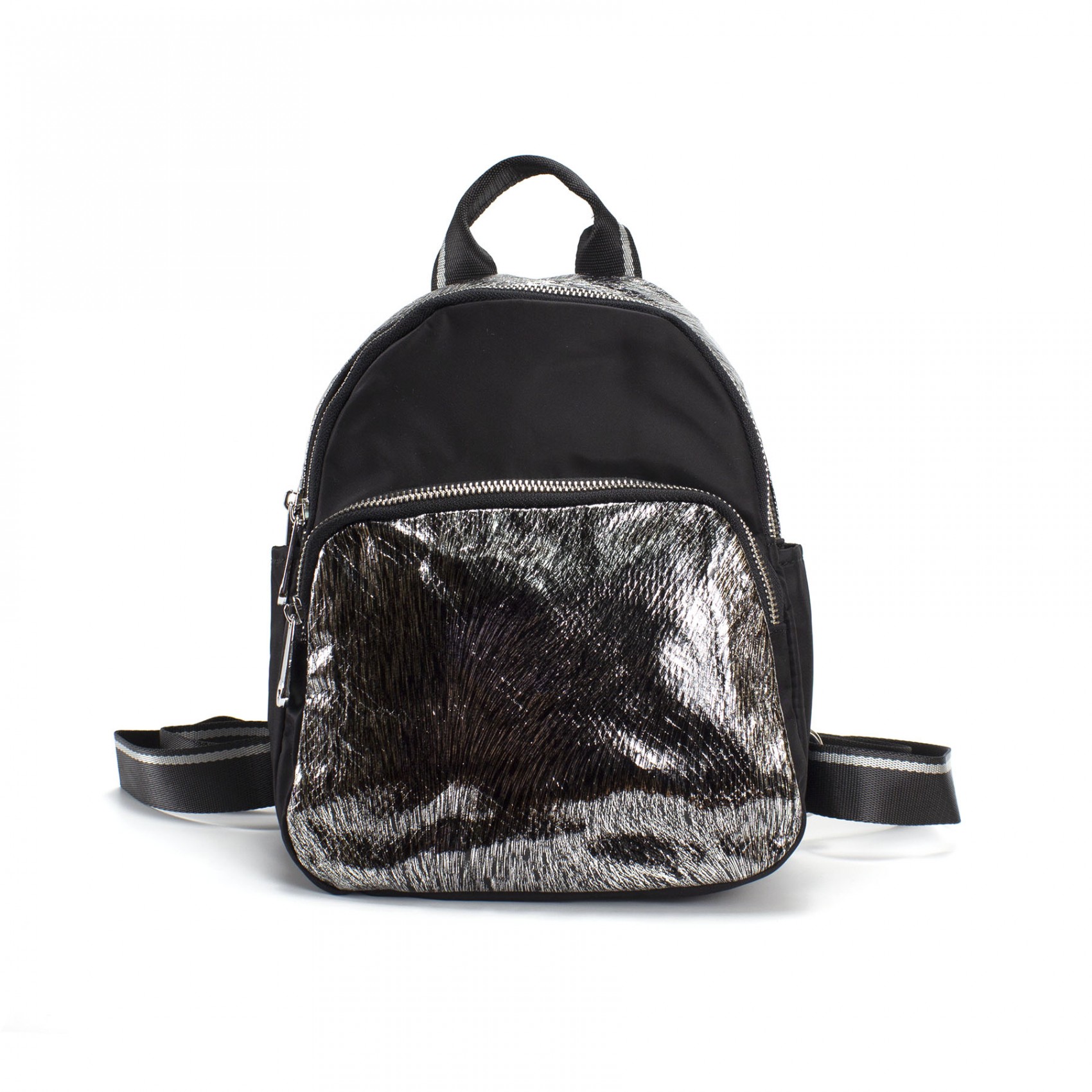 Жіночий рюкзак Juliet чорний з сріблом