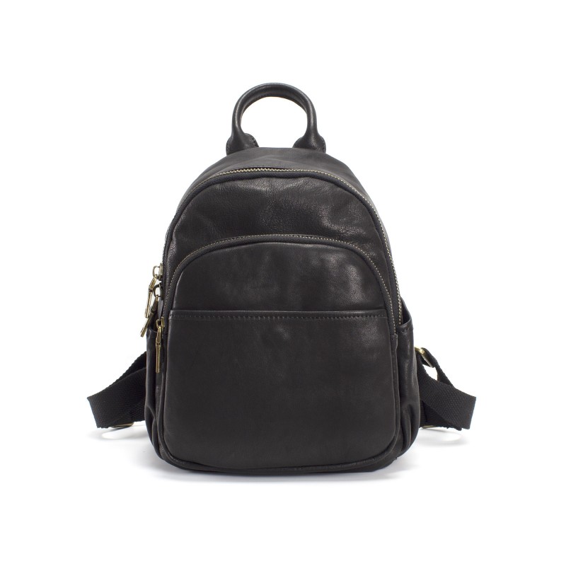 Жіночий шкіряний рюкзак Kate чорний