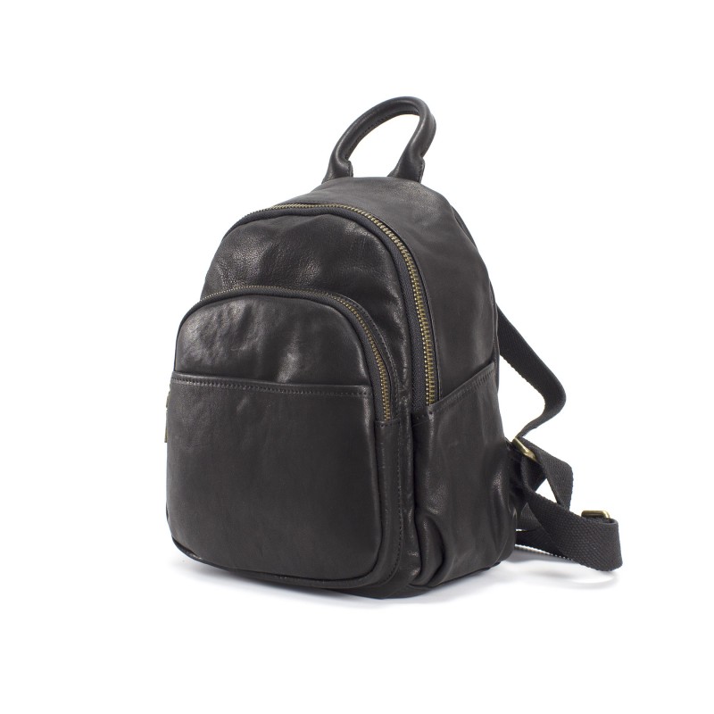 Женский кожаный рюкзак Kate черный - 1 фото