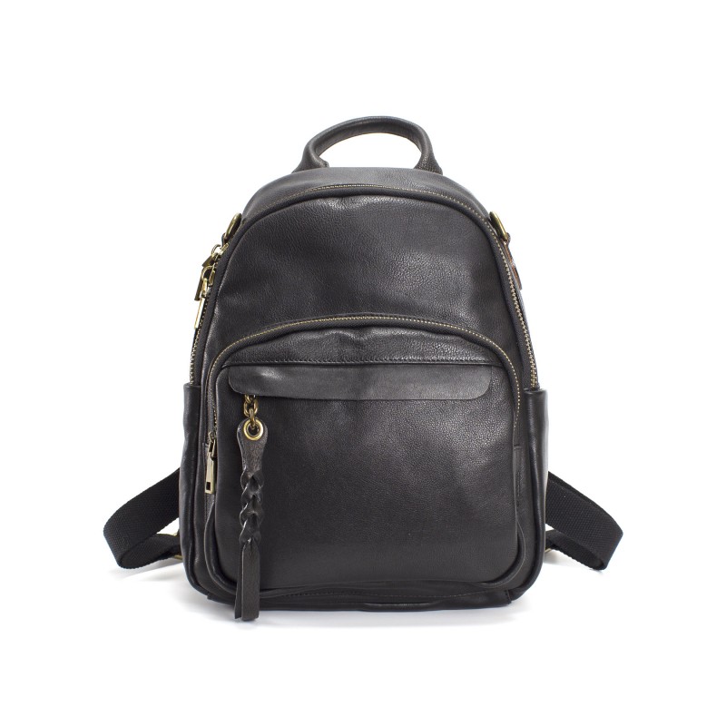 Жіночий шкіряний рюкзак Fiona чорний