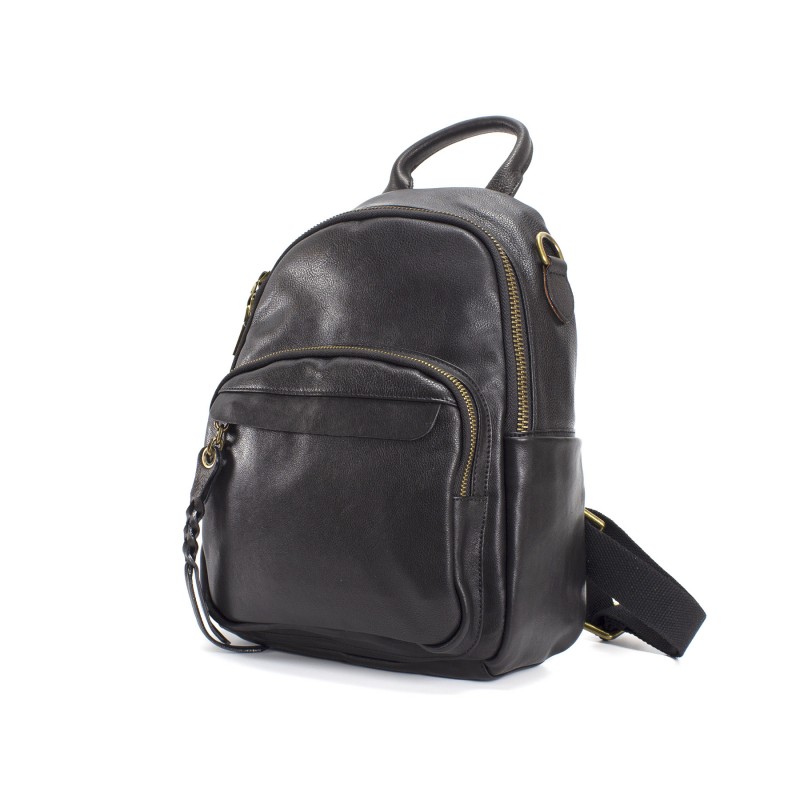 Жіночий шкіряний рюкзак Fiona чорний - 1 фото