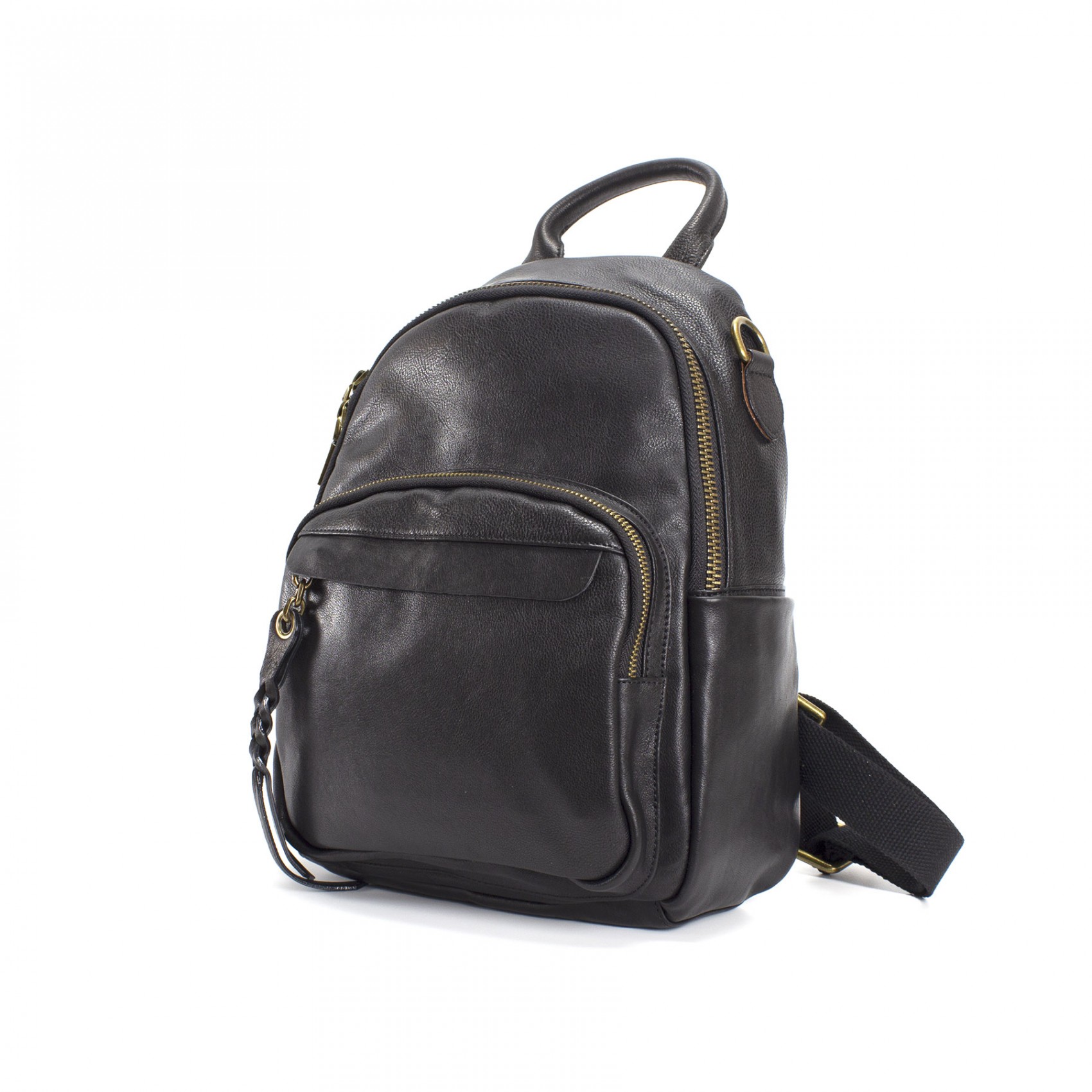 Жіночий шкіряний рюкзак Fiona чорний