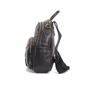 Жіночий шкіряний рюкзак Fiona чорний фото