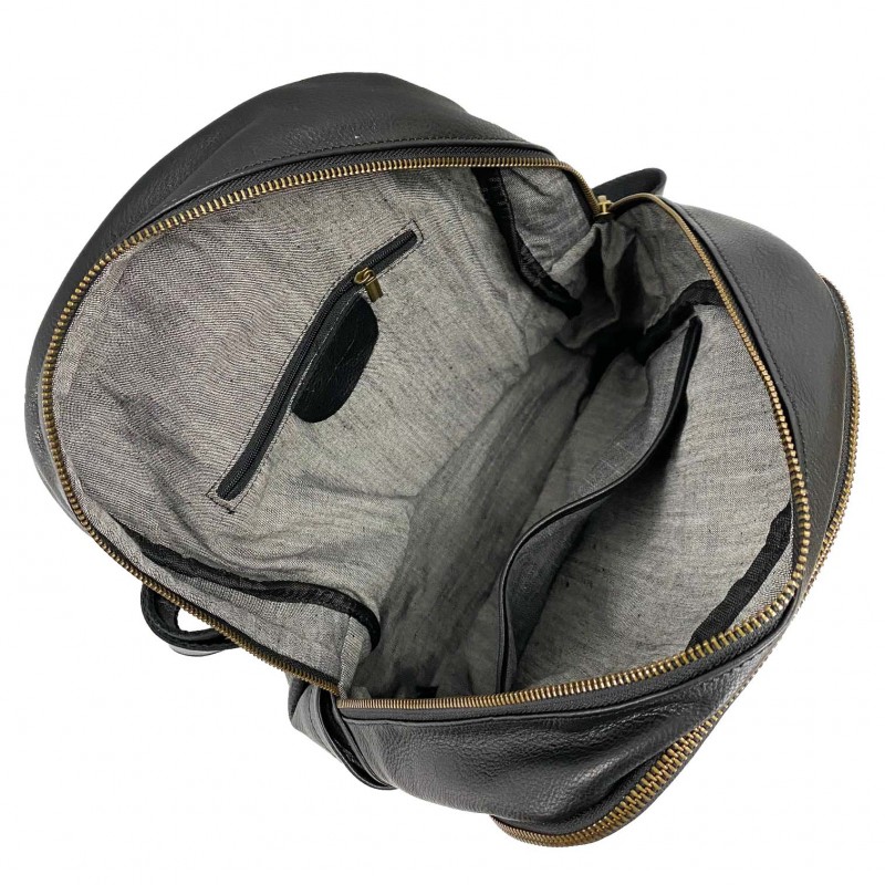 Женский кожаный рюкзак Freedom черный - 5 фото