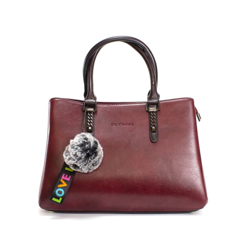 Женская классическая сумка Isa Paulina SE бордовая фото