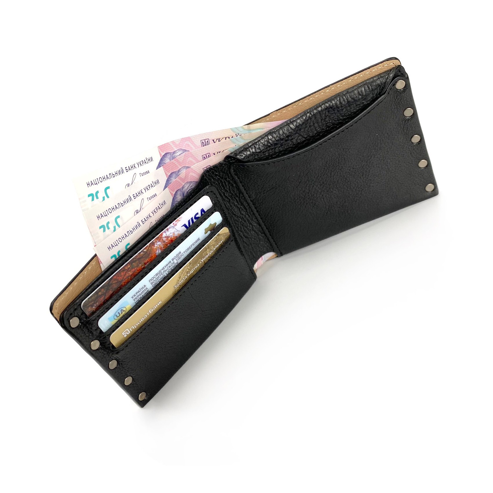 Мужской кожаный кошелек Vegas черный