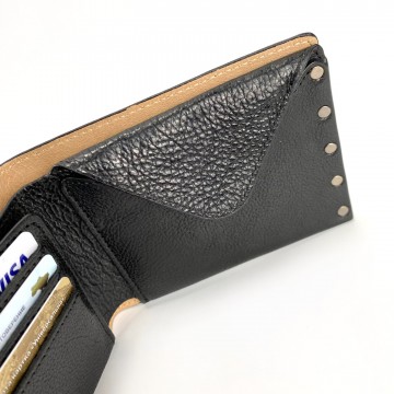 Мужской кожаный кошелек Vegas черный фото
