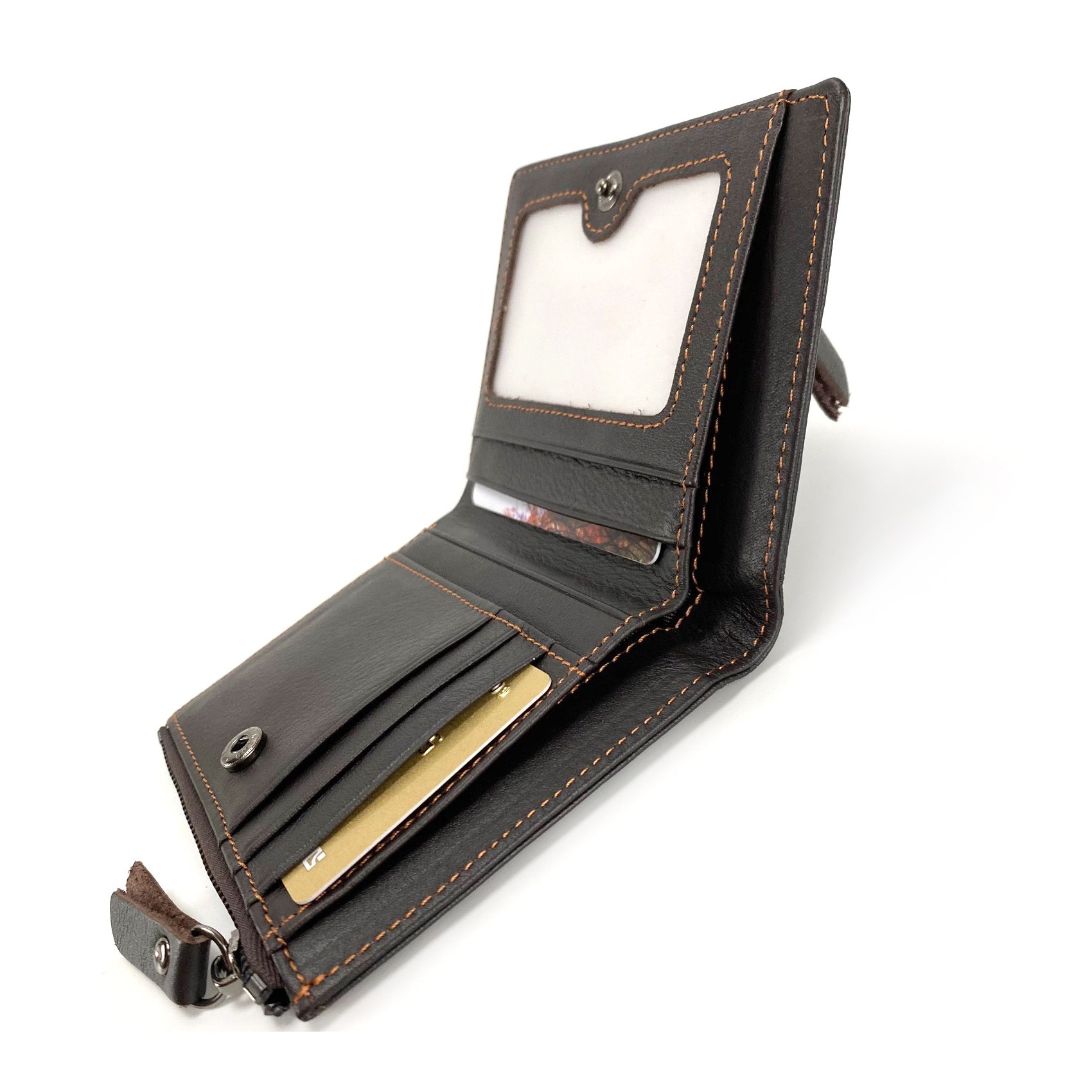 Мужской кошелек Kentucky кожаный темно-коричневый