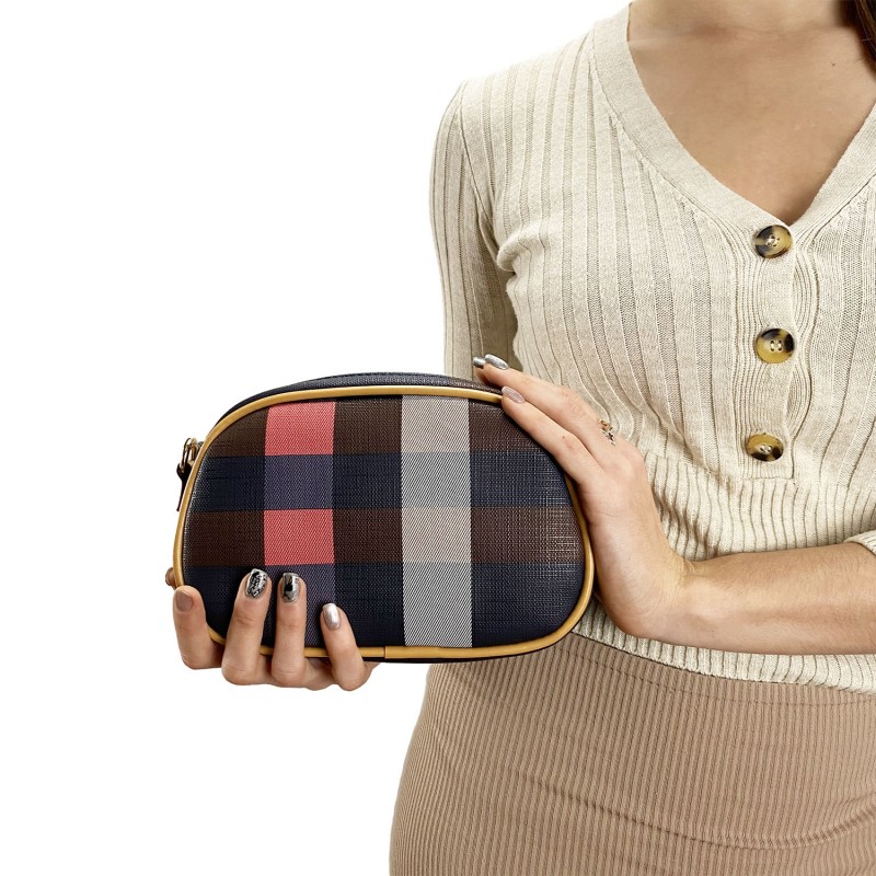 Жіноча сумочка-клатч Grace синьо-червона - 12 фото