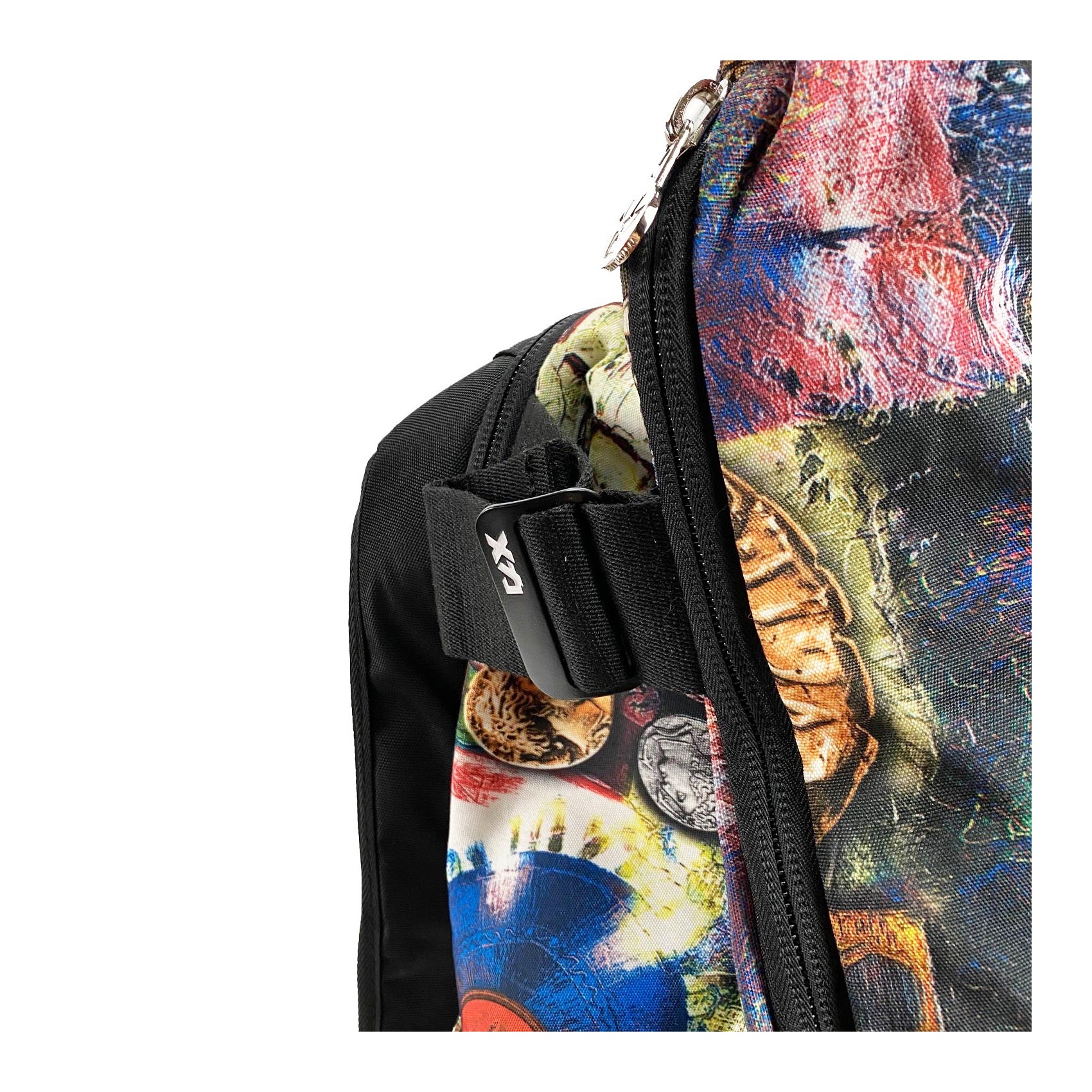 Мужской рюкзак Mackar Rome черный с разноцветным принтом