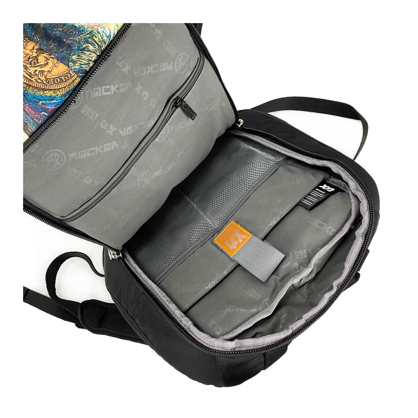 Мужской рюкзак Mackar Rome черный с разноцветным принтом