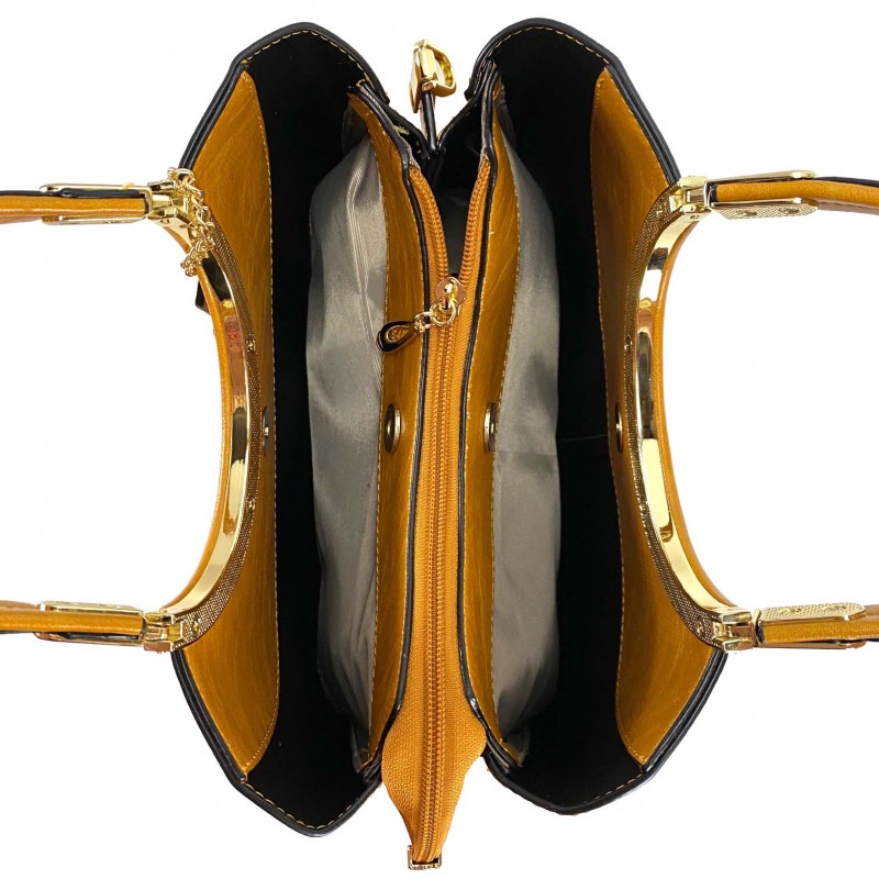 Жіноча класична сумка Mary гірчична - 6 фото