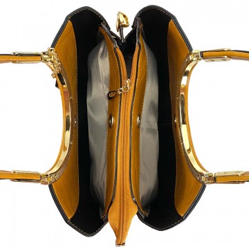 Женская классическая сумка Mary горчичная фото