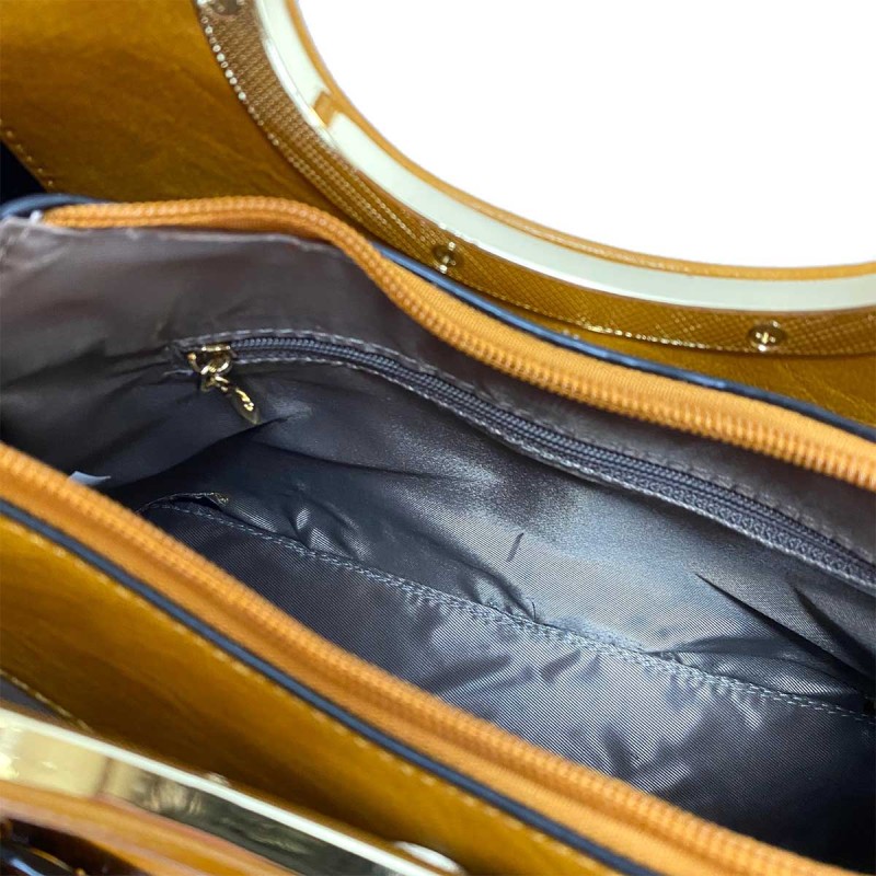 Жіноча класична сумка Mary гірчична - 9 фото