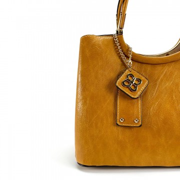 Женская классическая сумка Mary горчичная фото