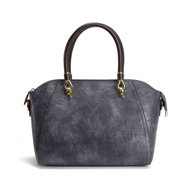 Женская классическая сумка Isa Paulina DS серо-синяя