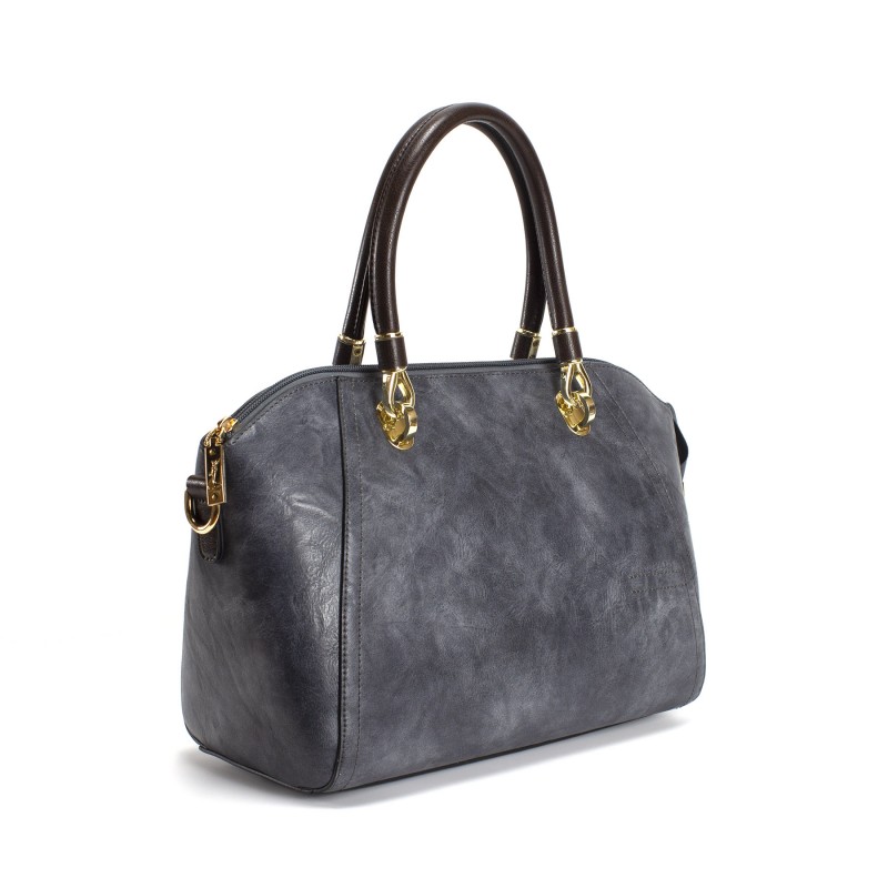 Женская классическая сумка Isa Paulina DS серо-синяя - 1 фото