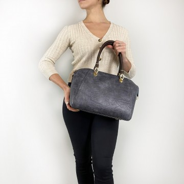 Жіноча класична сумка Isa Paulina DS сіро-синя фото