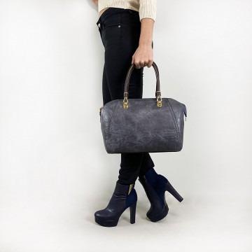 Жіноча класична сумка Isa Paulina DS сіро-синя фото