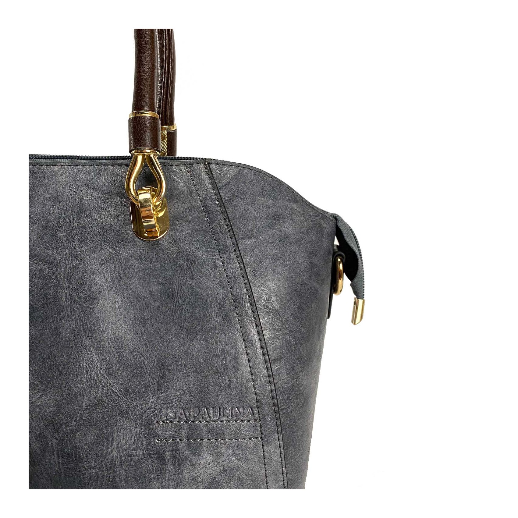 Жіноча класична сумка Isa Paulina DS сіро-синя