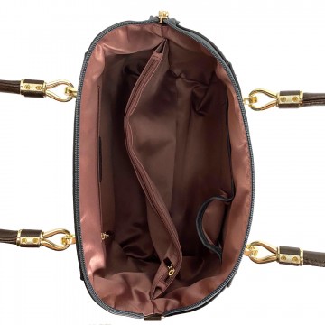 Жіноча класична сумка Isa Paulina DS сіро-синя фото