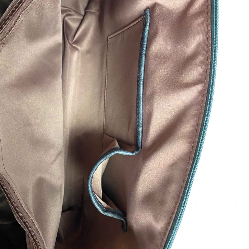 Женская классическая сумка Isa Paulina DS серо-синяя - 9 фото