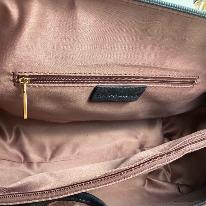 Жіноча класична сумка Isa Paulina DS сіро-синя - 10 фото