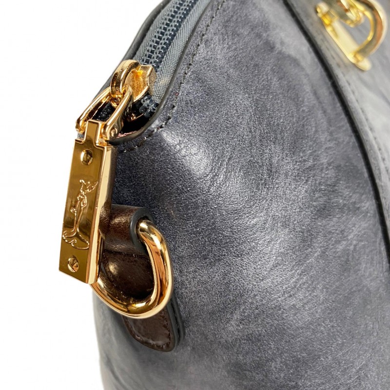 Женская классическая сумка Isa Paulina DS серо-синяя - 15 фото