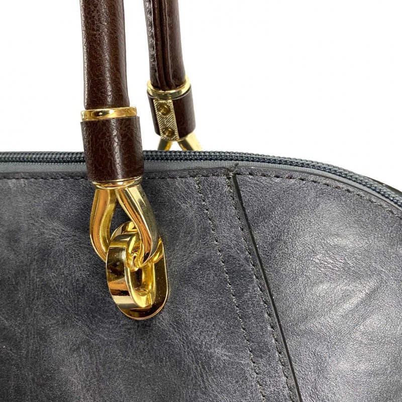 Жіноча класична сумка Isa Paulina DS сіро-синя - 18 фото