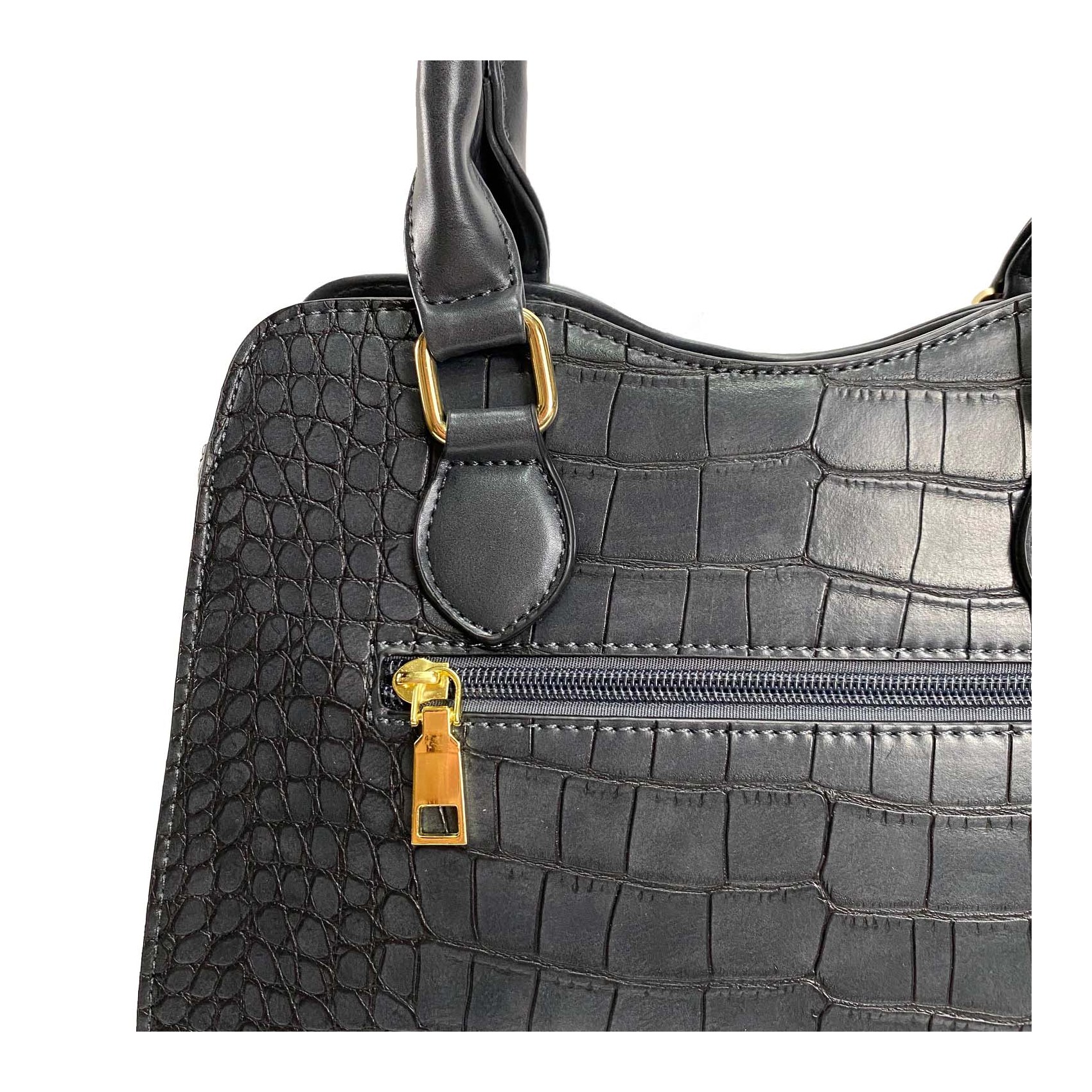 Женская классическая сумка Elly серо-синяя