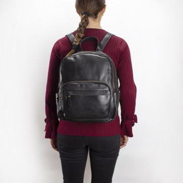 Жіночий шкіряний рюкзак Freedom чорний фото