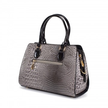 Женская классическая сумка Margo серо-черная фото