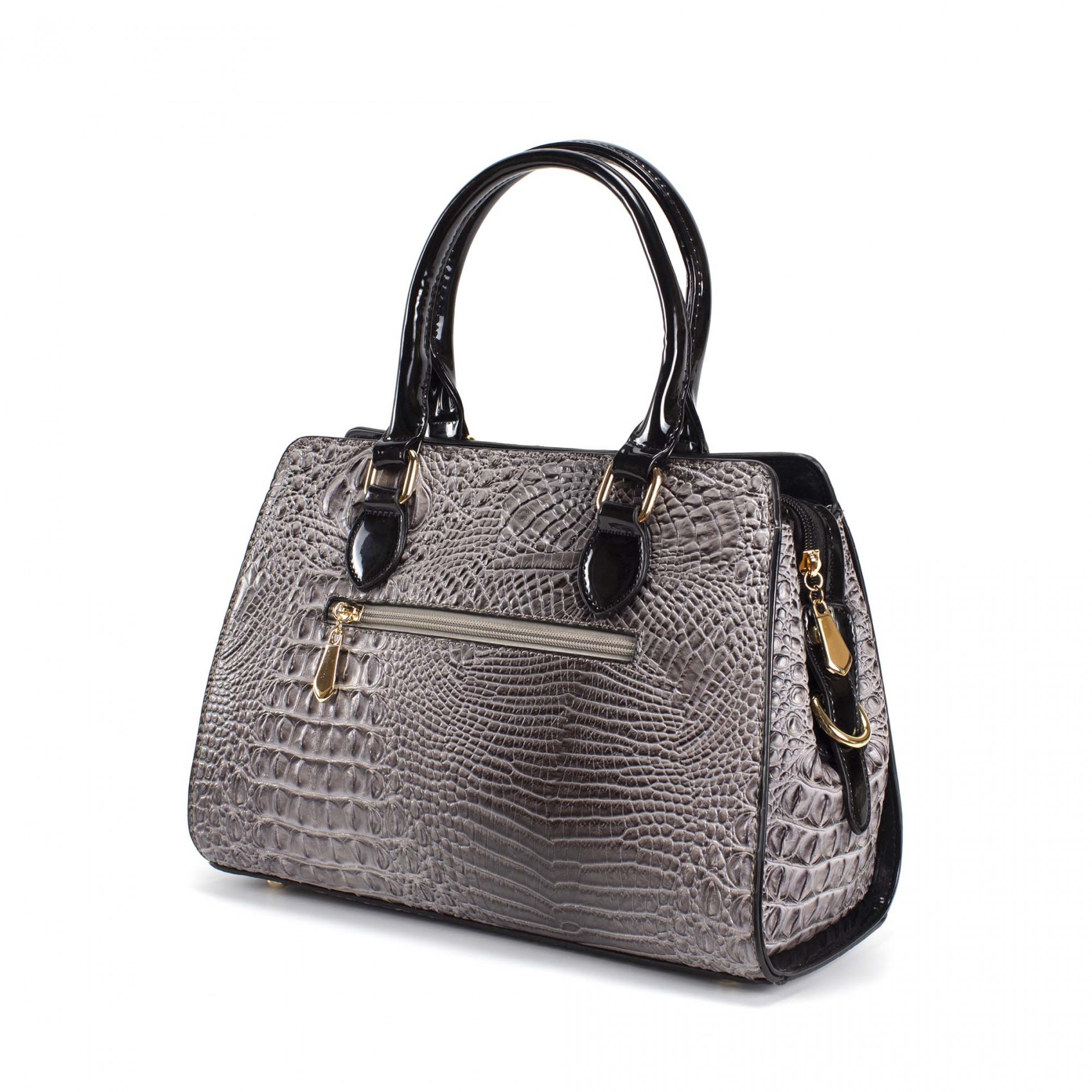 Женская классическая сумка Margo серо-черная