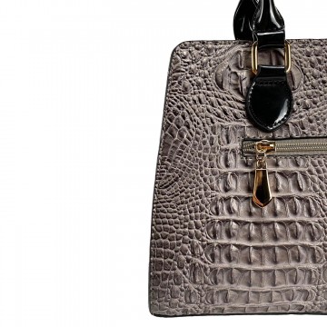 Жіноча класична сумка Margo сіро-чорна фото