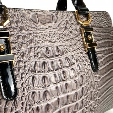 Женская классическая сумка Margo серо-черная фото