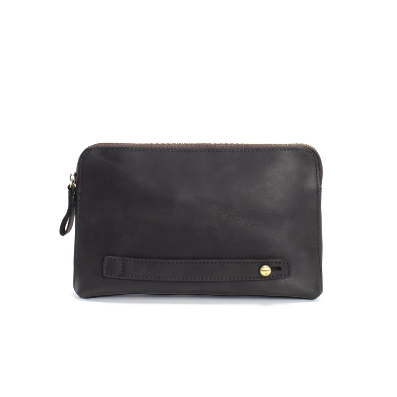 Мужской кожаный мессенджер Leone черный