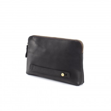 Мужской кожаный мессенджер Leone черный фото