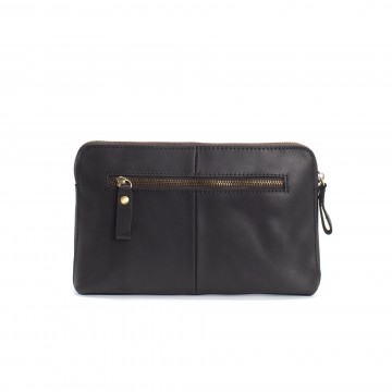 Чоловічий шкіряний месенджер Leone чорний фото